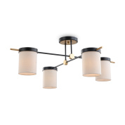 потолочный светильник с цилиндрическими матовыми плафонами на черном основании