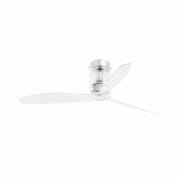 33393WP Faro MINI TUBE FAN Transparent ceiling fan with Dc motor SMART люстра-вентилятор блестящий хром