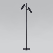 напольный торшер с двумя поворотными цилиндрическими плафонами на высокой стойке