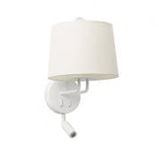 24032-01 MONTREAL WHITE WALL LAMP WITH READER WHITE LAMPSHA настенный светильник Faro barcelona