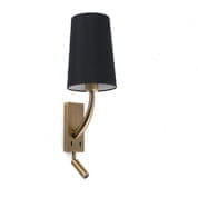 29683-21 REM OLD GOLD WALL LAMP WITH LED READER BLACK LAMPS настенный светильник Faro barcelona