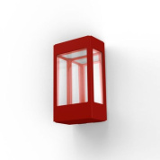 настенное уличное бра красного цвета с прямоугольной формой