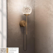 CRISTGLOB-APOTCO27K Icone Cristalglob APPLIQUE 9W 2700K OTTONE SATINATO- SFERA CRISTA Накладное бра