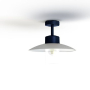 потолочный светильник с прозрачным плафоном и синим держателем