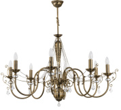 восьмирожковая подвесная люстра с рожками под свечу