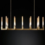 40.1549 подвесной светильник Imperiumloft Rh canelle linear chandelier 12 modern brass