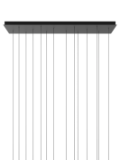 прямоугольное основание на четырнадцать подвесных светильников черное