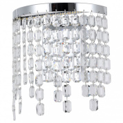 потолочный накладной светильник с подвесками из прозрачных стеклянных граней