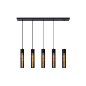 подвесной светильник с пятью цилиндрическими плафонами на подвесе