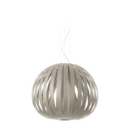 подвесной светильник с серым ламелевым плафоном