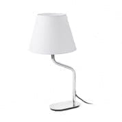 24008-13 ETERNA CHROME TABLE LAMP WHITE LAMPSHADE настольная лампа Faro barcelona