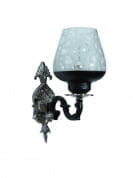 Black &amp; Silver Gothic Single Aluminium Wall Sconce бра FOS Lighting Allu-BlackSilver-PanBlackEtch-WL1