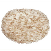 абажур из перьев светло-бежевого цвета крупного размера