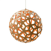158 David Trubridge Coral Подвесной светильник в форме шара из фанеры оранжевого оттенка