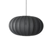 KWO76 BL Knit-Wit Made By Hand Подвесной светильник с овальным текстильным абажуром чёрного цвета