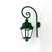 настенное бра с зелёным корпусом и прозрачным плафоном