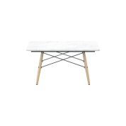 21052022 Eames Vitra Стол квадратный мрамор белый/светлый ясень