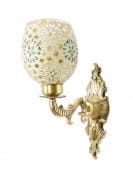 Priyanka Green Shimmer Ornate Single Wall Sconce бра FOS Lighting Priyanka-Lotaleaf-WL1