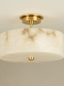 полувстраиваемый потолочный светильник из алебастра с латунным основанием