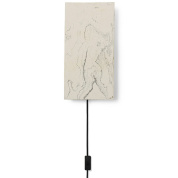 настенный светильник с прямоугольным корпусом из мрамора и направленным светом