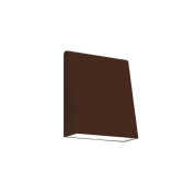 уличный настенно-потолочный светильник с геометрическим корпусом коричневого оттенка