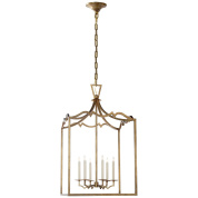 подвесной фонарный светильник с фигурной металлической клеткой