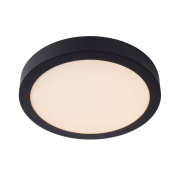 потолочный светильник для ванной с круглым плафоном и чёрной рамкой