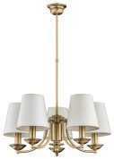 N-ZW-5(P/A) Kutek N Lampshade пятирожковая подвесная люстра с коническими текстильными абажурами
