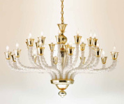 классическая многорожковая люстра с прозрачными стеклянными рожками