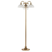 трёхламповый напольный светильник с двумя купольными стеклянными плафонами и верхним плафоном