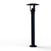 садовый светильник синего цвета с прозрачным куполом