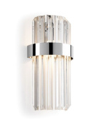 настенный светильник с цилиндрическим стеклянным плафоном и металлическим поясом