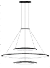 CF4O-00W9AZOU05 Leds C4 Circular подвесной светильник с тремя кольцами черного оттенка