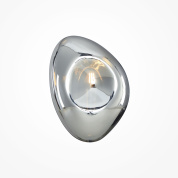 настенный светильник с треугольным зеркальным плафоном из хрома