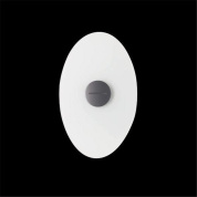 настенное бра овальной формы с матовым плафоном белого цвета