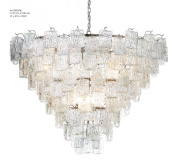 люстра с конической композицией из хрустальных подвесок