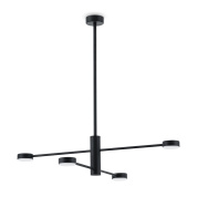 потолочный светильник с перекрестной конструкцией и четырьмя источниками света черного цвета