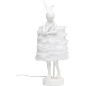 56670 Animal Rabbit Fur White/Silver 68cm Kare design настольная лампа