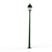 парковый фонарный столб зелёного цвета с прозрачным плафоном