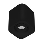 накладной потолочный светильник многогранной формы с утопленным источником света и направленным светом вниз в черном корпусе