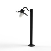 садовый светильник с плафоном на опоре черного цвета