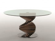 FIRENZE Круглый стеклянный стол с основанием из ореха Tonin Casa