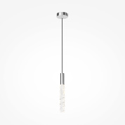 подвесной светильник с цилиндрическим стеклянным плафоном цвета хром