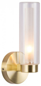 настенное бра с цилиндрическим плафоном и золотистым основанием