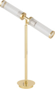 настольная лампа с продолговатым стеклянным плафоном на поворотной стойке