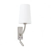 29682-19 REM MATT NICKEL WALL LAMP WITH LED READER WHITE LA настенный светильник Faro barcelona