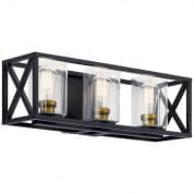 Moorgate 23" 3 Light Vanity Light with Clear Glass Black настенный светильник 55065BK Kichler