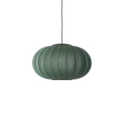 KWO57 TG LED Knit-Wit Made By Hand Подвесной светильник с овальным текстильным абажуром зелёного цвета с LED