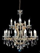 классическая подвесная люстра с несколькими каскадными уровнями и прозрачными кристаллами