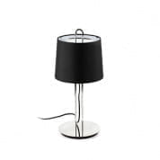 24035-06 MONTREAL CHROME TABLE LAMP BLACK LAMPSHADE настольная лампа Faro barcelona